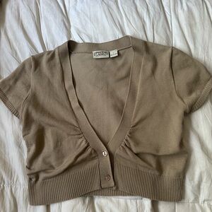 Vintage cropped tan cardigan